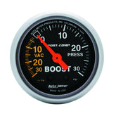 AutoMeter 3303 Sport-Comp 52mm 30 PSI Mechanical Boost/Vac Gauge